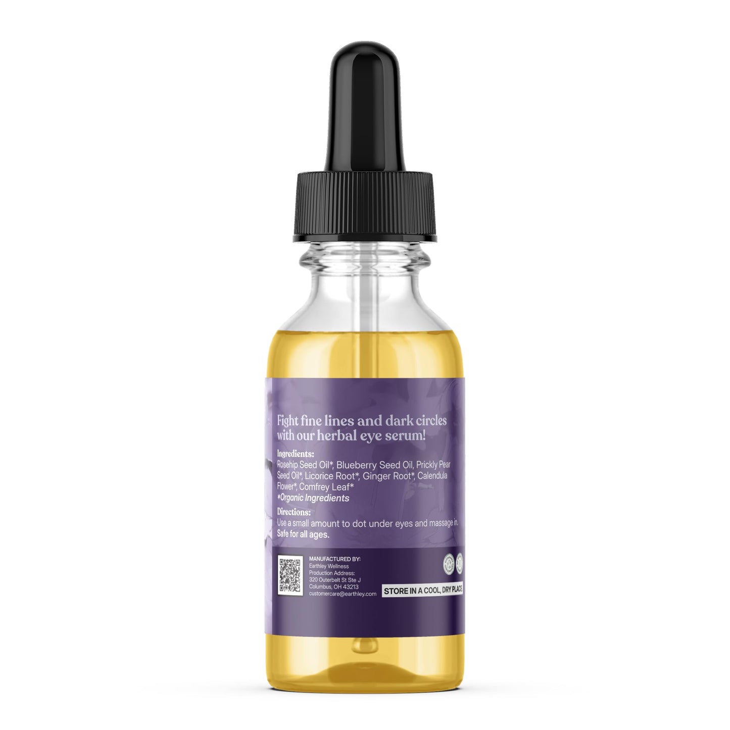 Earthley Wellness Eye Serum, Smoothes Wrinkles, Nourishes Skin, Banishes Dark Eye Circles, Youthful Eyes, Reduce Fine Lines, Parabens and Fragrance Beauty & Personal Care Earthley Wellness