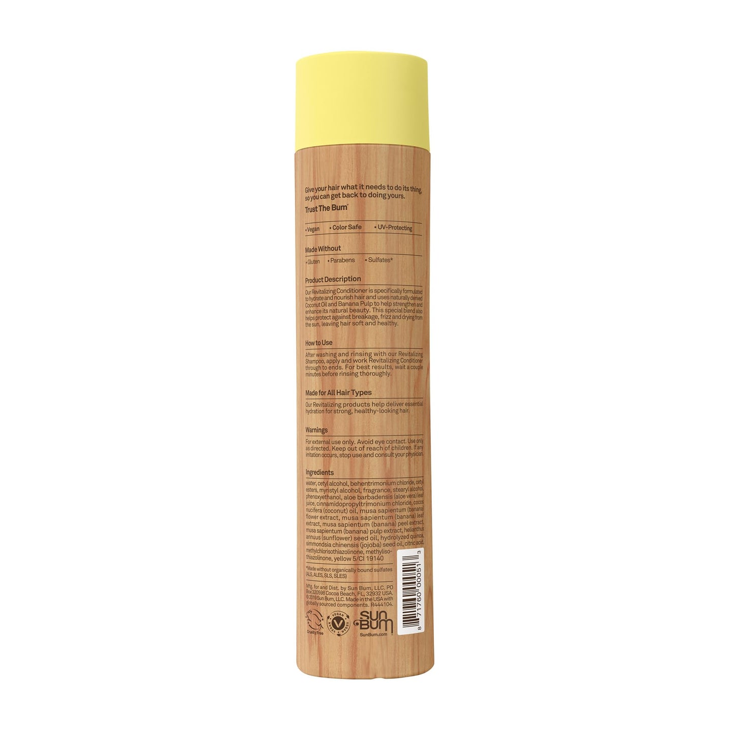 Sun Bum Revitalizing Conditioner - Hydrating and Nourishing Hair - Smoothes and Strengthens - UV Protecting - Vegan - Made Without Parabens - 10 oz Beauty & Personal Care Sun Bum