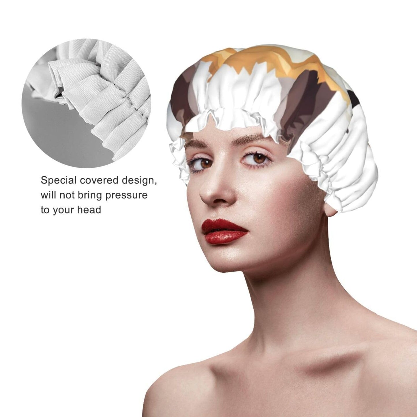 Alpaca avatar Shower Cap for Women Men Large Reusable Shower Bonnet Double-Layer Waterproof Bath Caps Elastic Band Hair Hat for All Hairstyles Beauty and Personal Care BWLHJKE