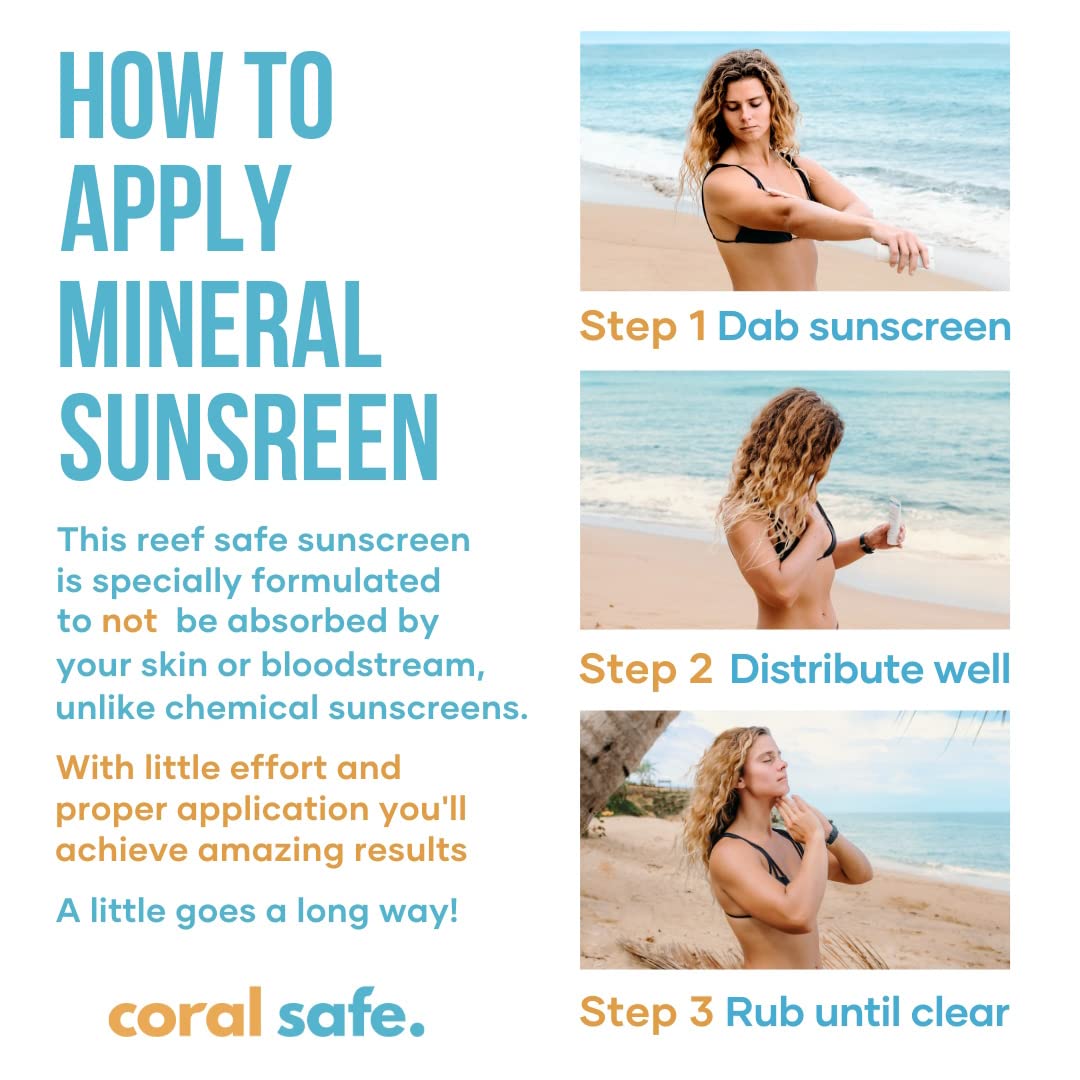 Reef Safe Sunscreen SPF 50 Facestick - Biodegradable, Hawaii & Mexico Approve, Zinc, Vitamin E, Oxybenzone & Octinoxate Free, Water Resistant, Natural Beauty & Personal Care Coral Safe