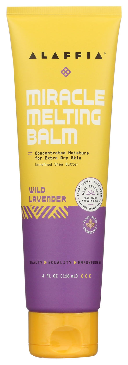 Alaffia Wild Lavender Scented Melting Miracle Balm, Natural, 4 Fluid Ounces (Pack Of 4) Beauty and Personal Care Alaffia