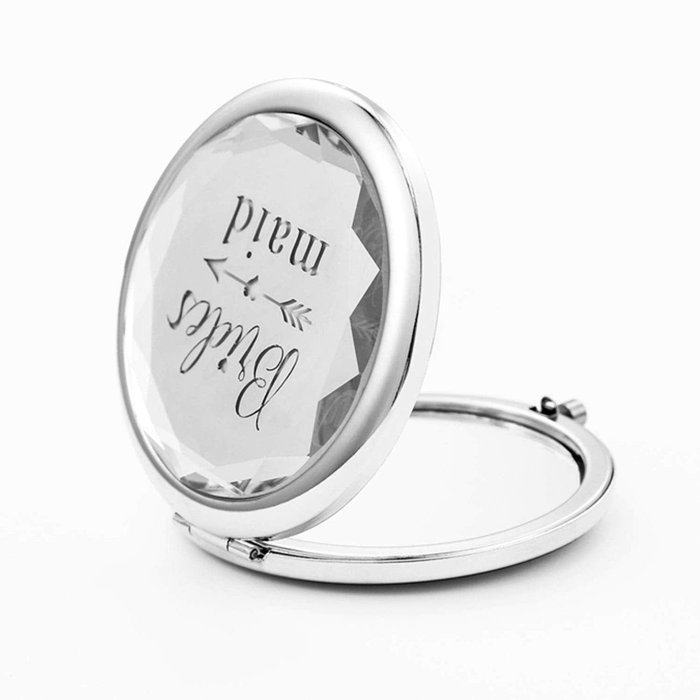 Silver Wedding Bridesmaid Proposal Set - 7 Compact Pocket Mirrors: Bride, Maid of Honor, Matron of Honor, 4 Bridesmaid Mirrors Beauty & Personal Care SFHMTL