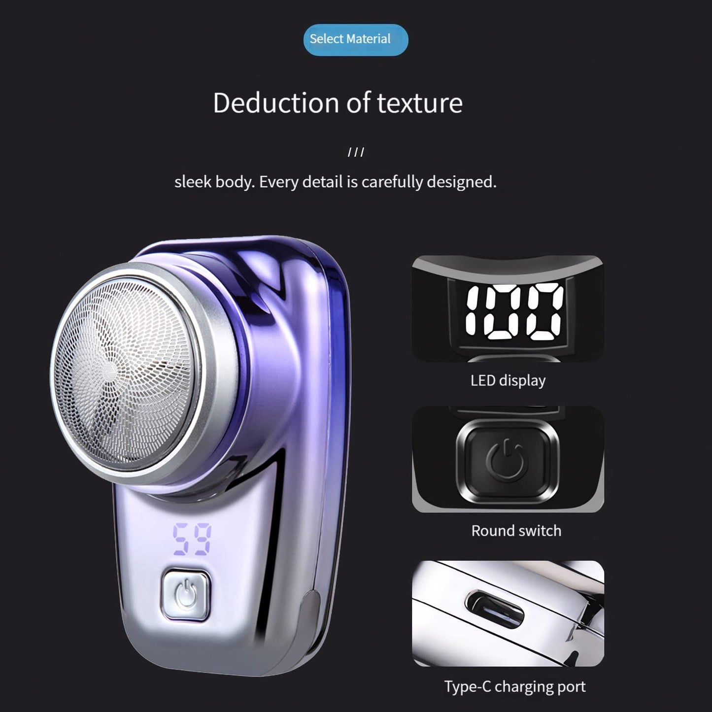 Mini Portable Electric Shaver - Wet & Dry Razor, Perfect for Home, Car, Travel Beauty and Personal Care JQSTY
