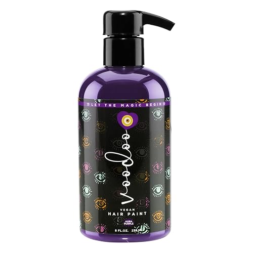MOEHAIR VOODOO Purple Hair Paint (Aura), 8 Oz | Vegan & Cruelty-Free Purple Hair Dye | Ammonia, Sulfate & Paraben-Free | Vivid & Bright Intermixable Beauty & Personal Care MOEHAIR