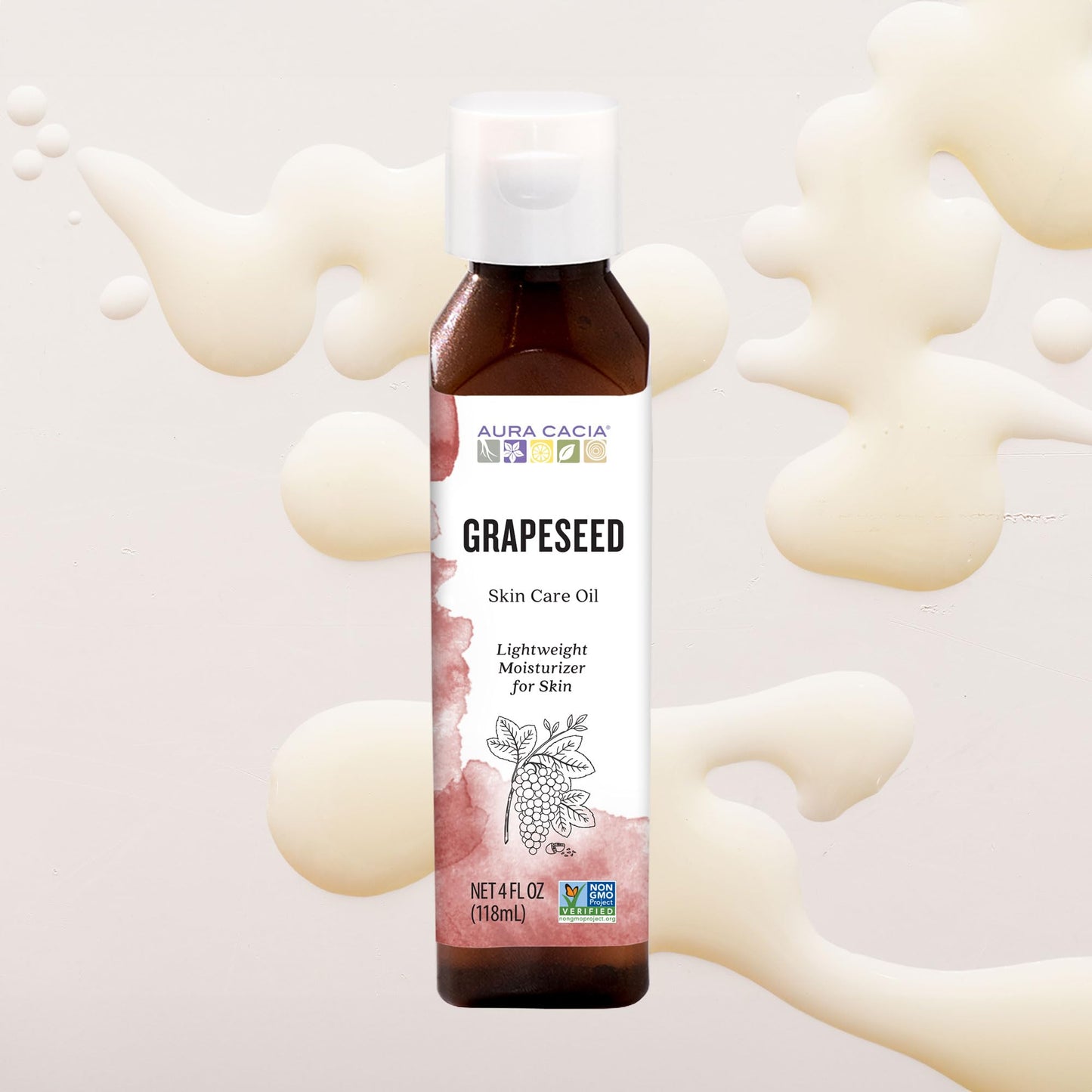 Aura Cacia Grapeseed Skin Care Oil | GC/MS Tested for Purity | 118ml (4 fl. oz.) Beauty & Personal Care Aura Cacia