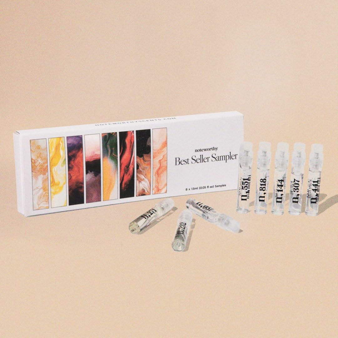 Noteworthy Fragrance Sampler Set | Luxury Perfume Samples | Includes Credit Toward 100ml Purchase | Notes of Vanilla, Sandalwood, Citrus & More | Beauty & Personal Care Noteworthy