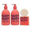 Nudy Rudy Berrylicious 2 Pack, Liquid Body Wash Bundle with Bonus Soap Bar, Aloe Vera and Vitamin E, Moisturizing Shower Gel, Body Wash and Bar Soap Beauty & Personal Care Nudy Rudy