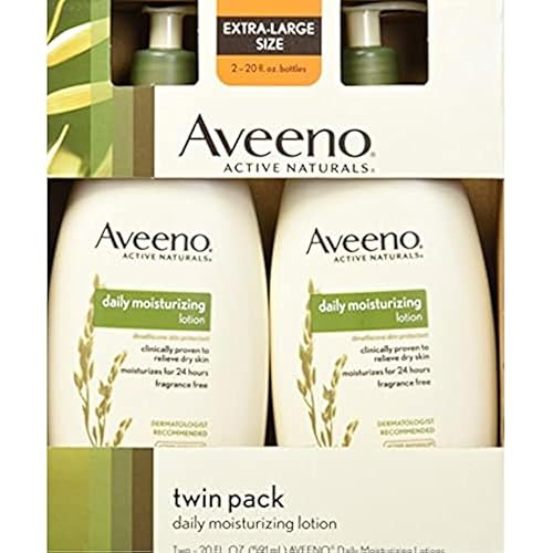 Aveeno Active Naturals Daily Moisturizing Lotion, New 2 Pack Of 20 Fl Ounce Pump, 1 Fl Ounce Beauty & Personal Care Aveeno
