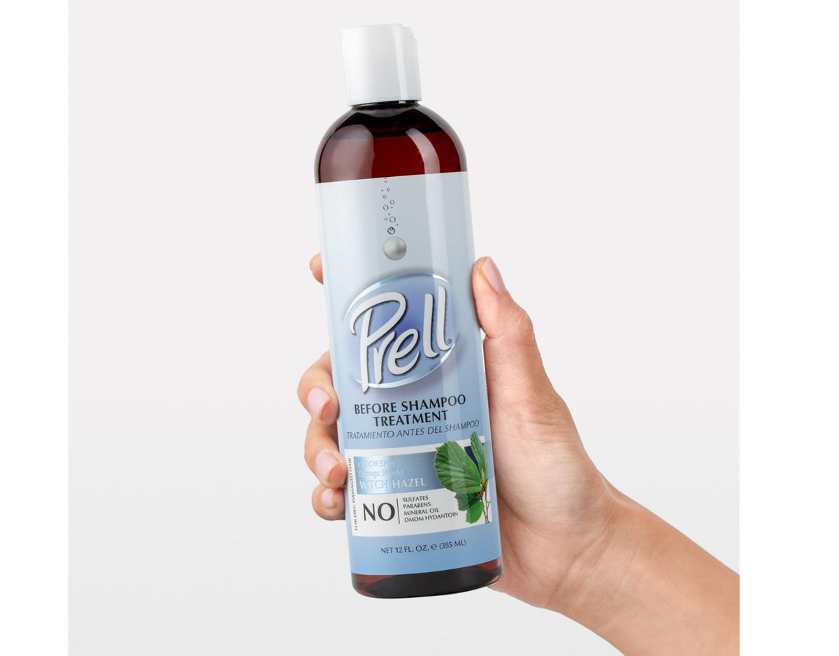 Prell Before Shampoo Treatment for Dry, Damaged Hair, Color Safe, Damage Shield with Witch Hazel 12 fl.oz.