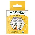 Badger Classic Organic Lip Balm Set - Yellow Box, Light Silky Long Lasting Lip Moisturizer Gift Set, All Natural Lip Balm Variety Pack Lip Set Beauty & Personal Care Badger