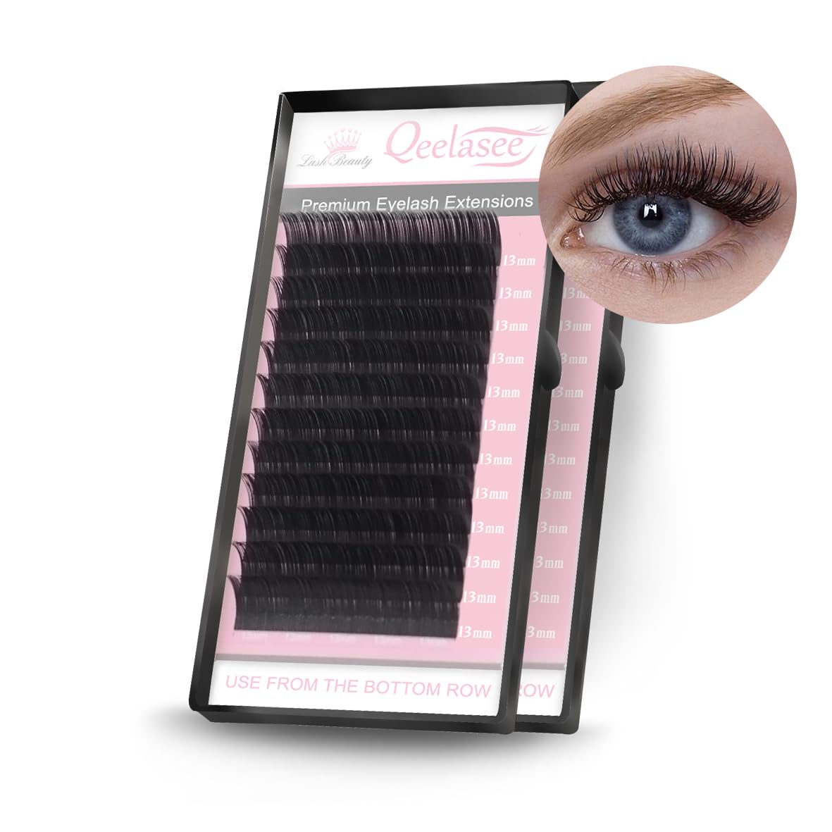 Qeelasee Eyelash Extensions Fake Mink Individual Lashes 0.05 D Curl 12mm Volume Eyelash Extension Salon Use(D, 12mm) Beauty & Personal Care Qeelasee