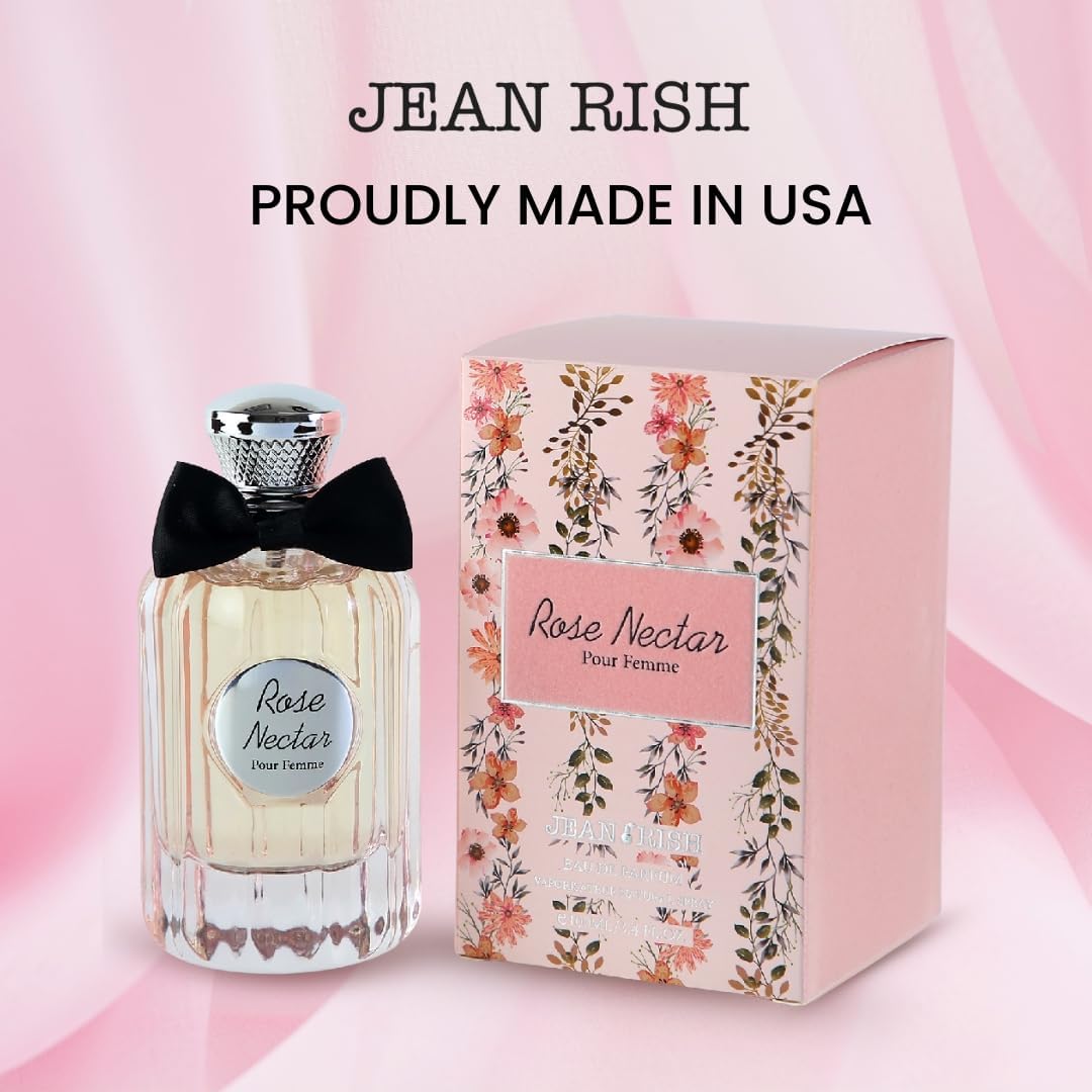 Jean Rish Rose Nectar Perfume for Women Eau De Parfum, Long-Lasting Luxury Fragrance, Made In USA - Rose, Cedar, Musk Scent - 100ml / 3.4 oz Beauty & Personal Care Jean Rish