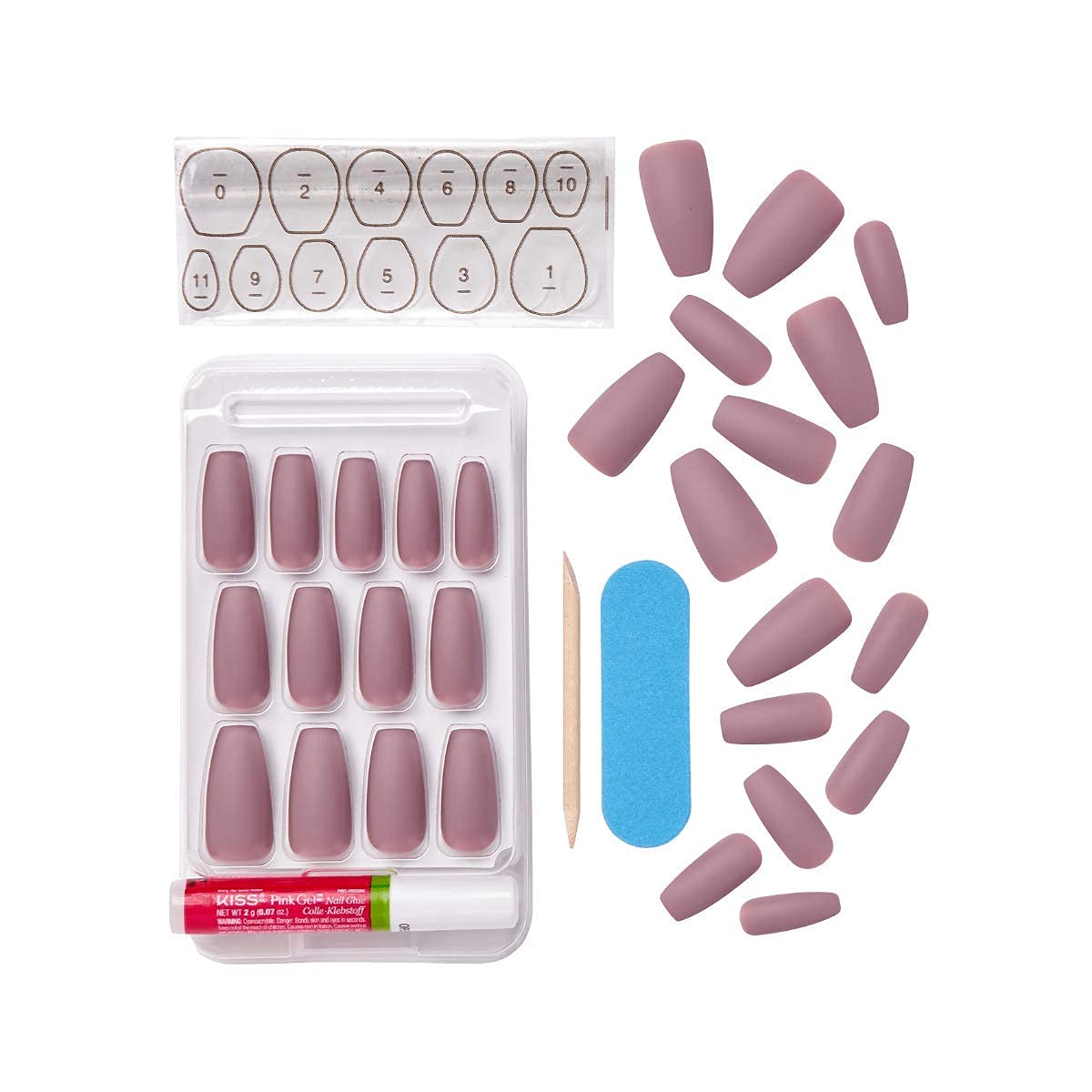 KISS Gel Fantasy Ready-to-Wear Press-On Gel Nails, “Stick Together”, Long, Dark Pink, Nail Kit with 24 Mega Adhesive Tabs, Pink Gel Glue, Manicure Beauty & Personal Care KISS