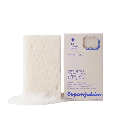 EsponJabon Mother of Pearl, Lightening Effect, Sponge Inside, Soap Outside, Multifunctional Beauty & Personal Care T.TAIO
