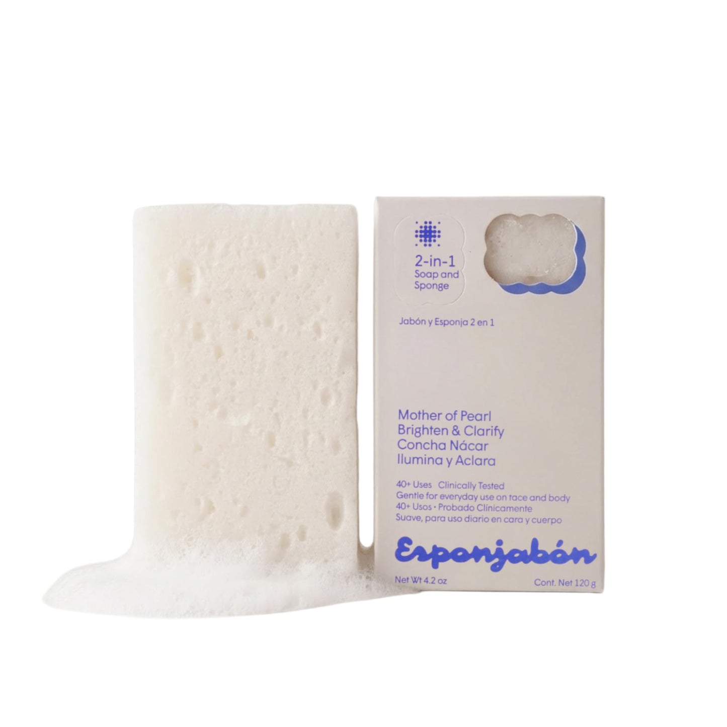 EsponJabon Mother of Pearl, Lightening Effect, Sponge Inside, Soap Outside, Multifunctional Beauty & Personal Care T.TAIO