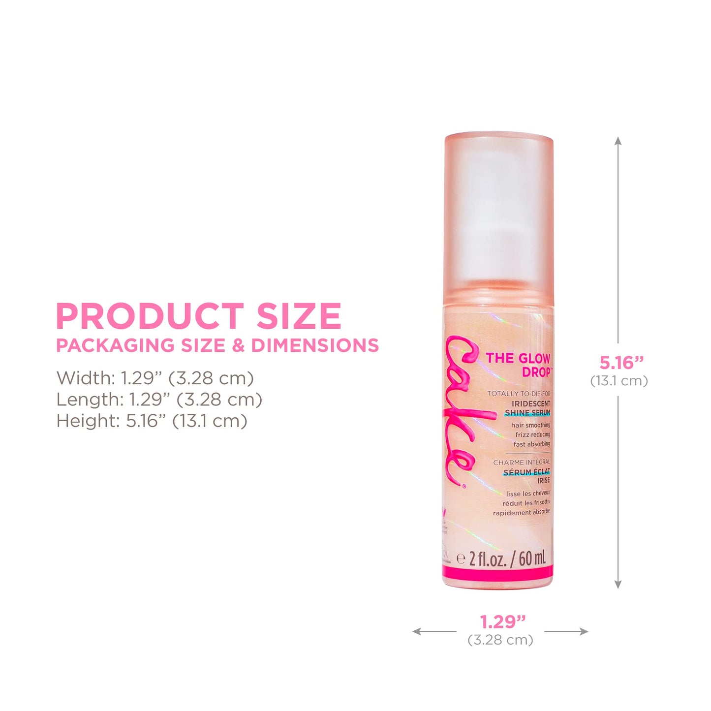 Cake Beauty The Glow Drop Iridescent Shine Serum, Vegan and Sulfate-Free, 2 oz Beauty & Personal Care Cake Beauty
