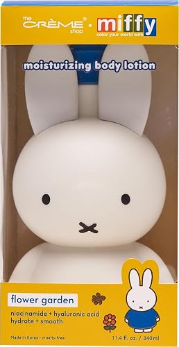 The Crème Shop Miffy Flower Garden Body Lotion, Hydrating and Nourishing Body Cream with Hyaluronic Acid and Niacinamide, Miffy Pump Bottle, Garden Beauty & Personal Care The Crème Shop