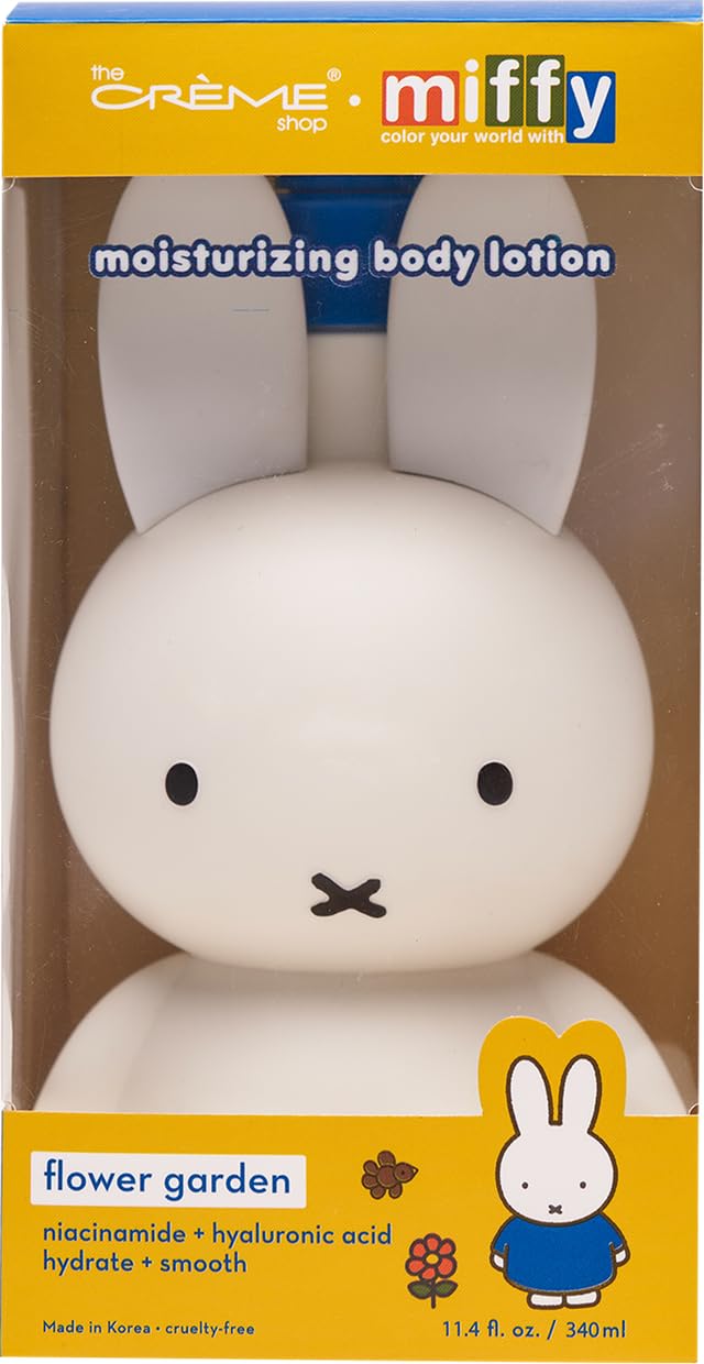 The Crème Shop Miffy Flower Garden Body Lotion, Hydrating and Nourishing Body Cream with Hyaluronic Acid and Niacinamide, Miffy Pump Bottle, Garden Beauty & Personal Care The Crème Shop