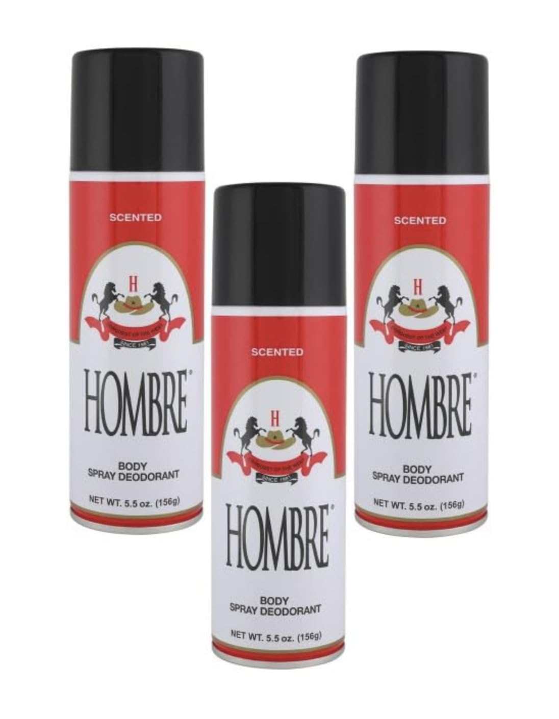 Hombre Red Deodorant Body Spray Classic for Men 5.5oz-156g (3 Pack) Beauty and Personal Care HOMBRE