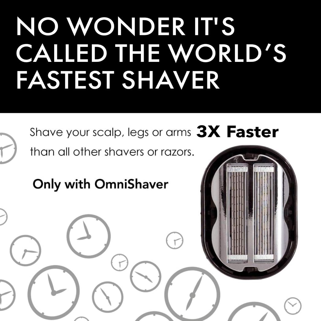 Premium Omnishaver with Cartridge Kit - The Fastest Way to Shave Head, Legs, Arms, Body - an Alternative to Disposable Shaving Razors Self Cleans Beauty and Personal Care OmniShaver