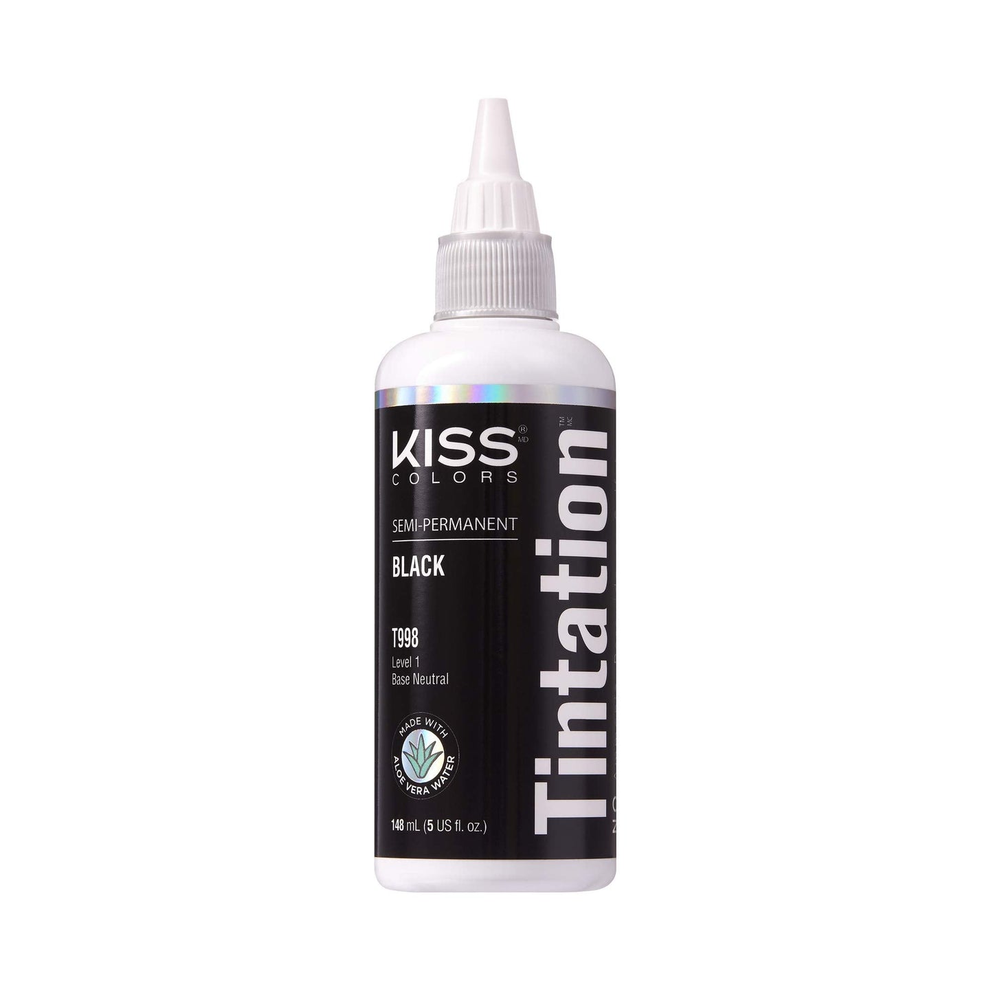 Red by Kiss Tintation Semi-Permanent Hair Color, Aloe Vera Water Based, Argan Oil, Olive Oil, Collagen & Keratin, Long-Lasting Color Dye (Black, 5 Fl Beauty & Personal Care Red By Kiss