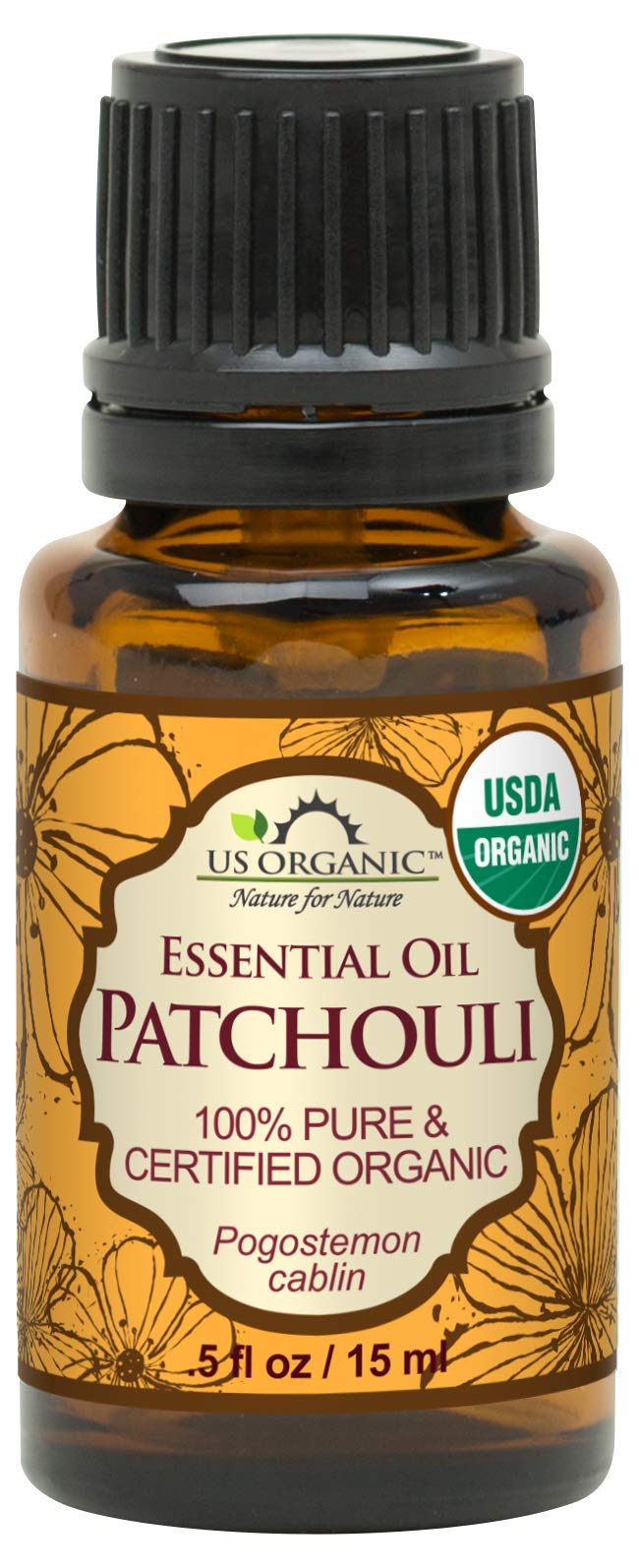 US Organic 100% Pure Patchouli Essential Oil - USDA Certified Organic, Steam Distilled - W/Euro droppers (More Size Variations Available) (15 ml / .5 Beauty & Personal Care US Organic