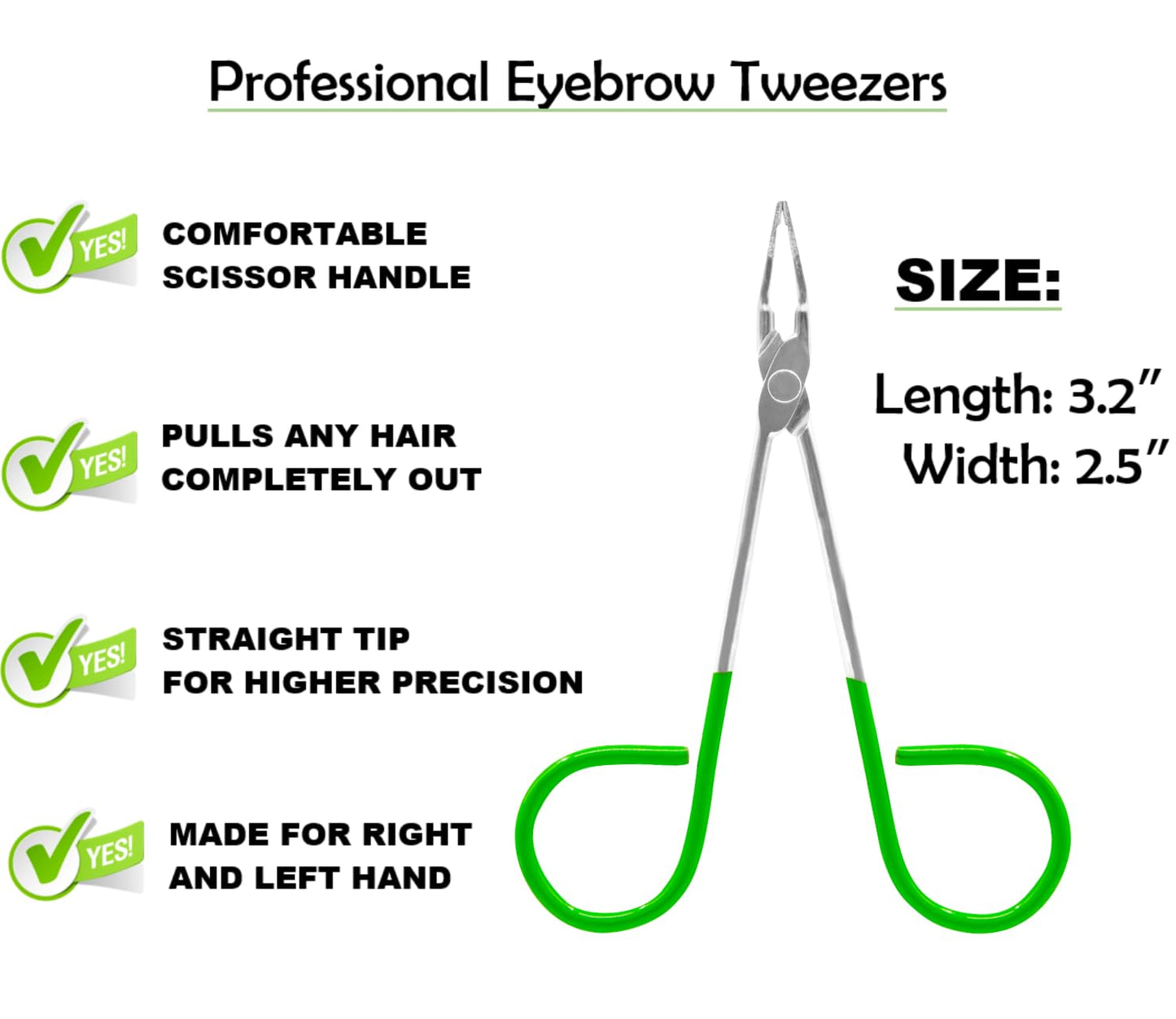 ITALLY Professional Salon TWEEZERS with Easy Scissor Handle, The BEST PRECISION EYEBROW TWEEZERS Men/Women, Pinzas Para Cejas, Ingrown Hair Beauty and Personal Care ITALLY