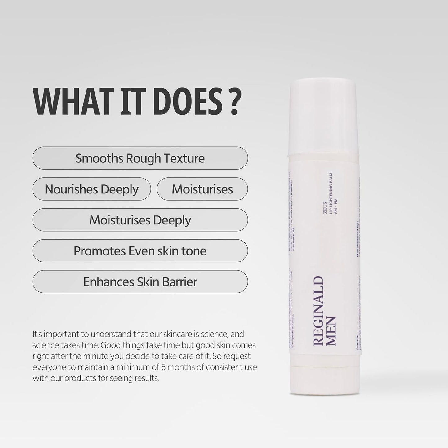 Reginald Men's Lip Balm, 5 grams, SPF 30, PA+++, Softens Lips, Anti-Pigmentation|Zeus - Lightening Lip Balm. Beauty & Personal Care Reginald Men