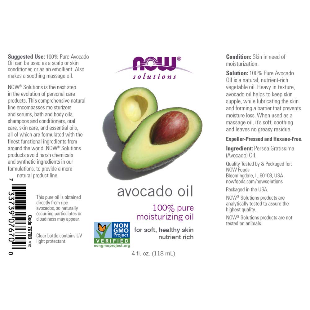 NOW Foods Avocado Oil (Liquid), 4 Ounce Bottles, 2 pk Beauty & Personal Care NOW Foods