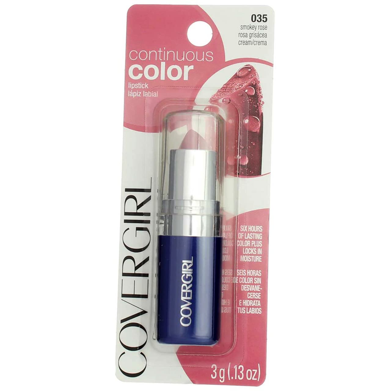 CoverGirl Continuous Color Lipstick, Smokey Rose [035] .13 oz (Pack of 6) Beauty & Personal Care COVERGIRL