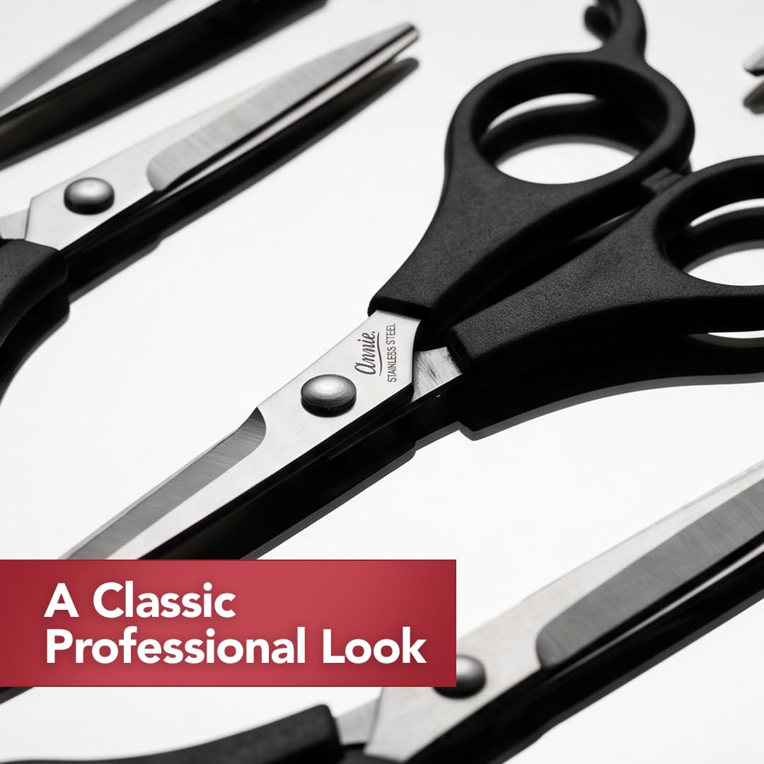 Annie Professional Stainless Steel Hair Cutting Shears - 5.5 Inch Sharp Barber Scissors for Men Women & Kids - Ergonomic Salon Hairdressing Scissors