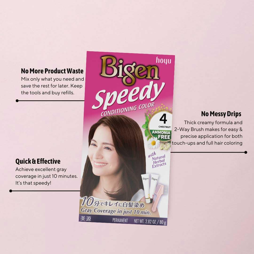 Bigen Speedy Conditioning Color Refill: 4 Chestnut - 3 Pack Beauty & Personal Care Hoyu