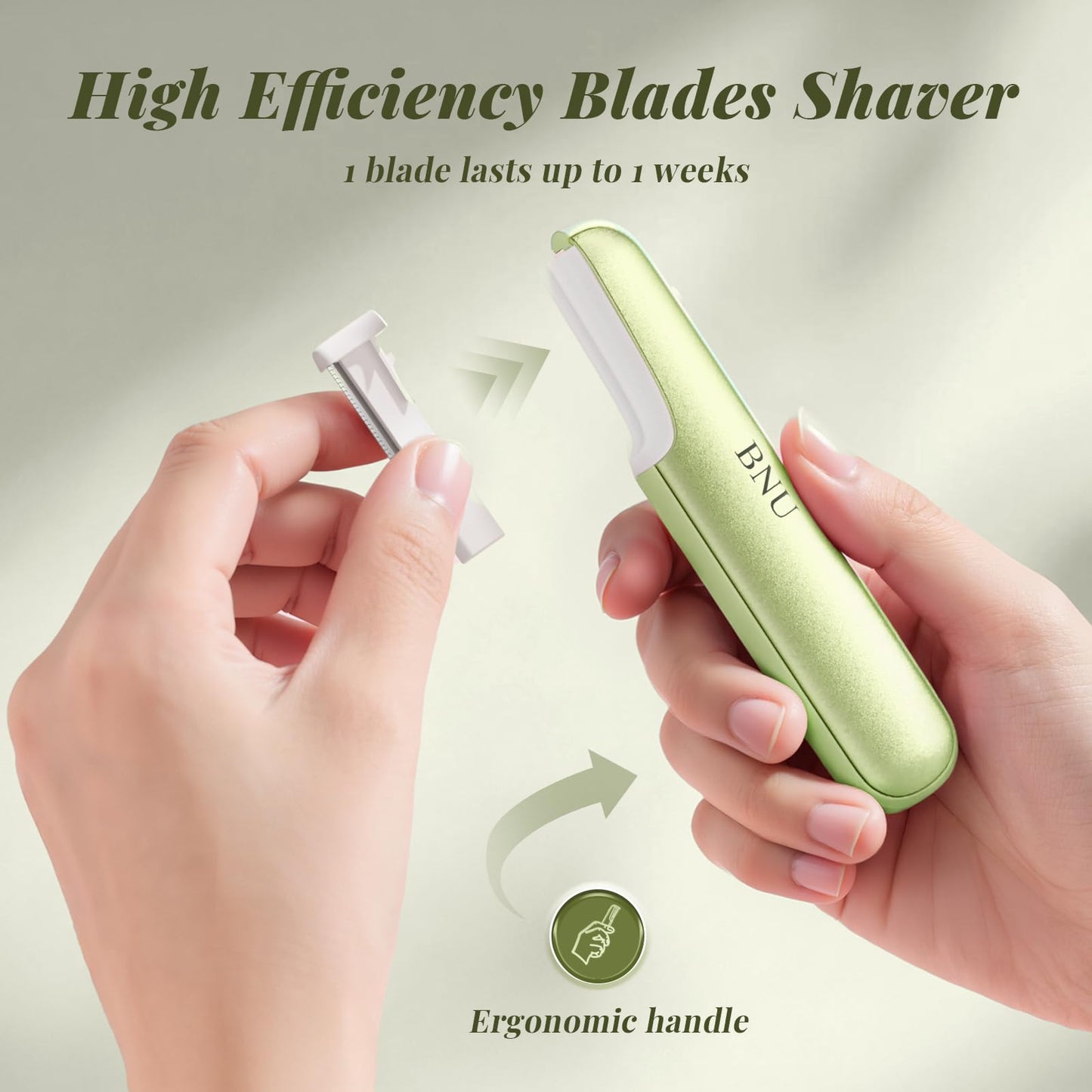 BNU Dermaplane Razor for Women, Face Razor for Women with 10 Replaceable Blades - Face Exfoliation Razor - Body Peach Fuzz Removal - Eyebrow Shaper Beauty and Personal Care BNU
