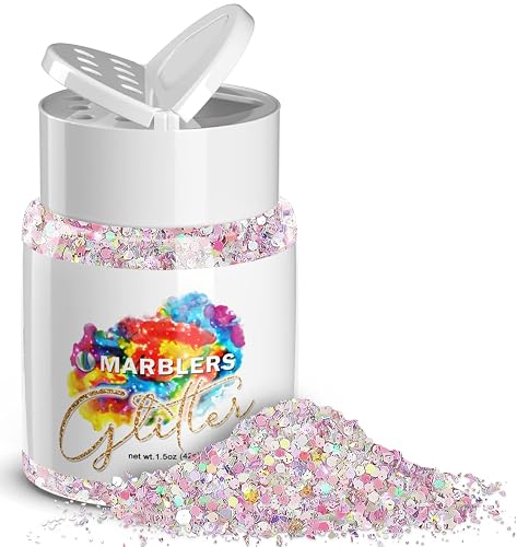 MARBLERS Holographic Glitter [Mixed Pink] 1.5oz (42g) | Chunky | Non-Toxic, Vegan, Cruelty-Free | Face, Body, Eyeshadow, Hair, Festival, Party Makeup Beauty & Personal Care MARBLERS