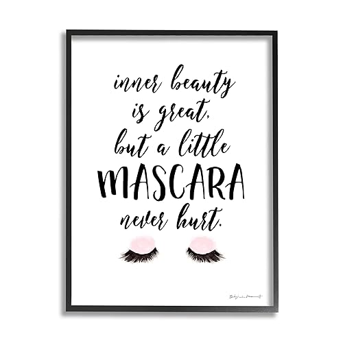 Stupell Industries A Little Mascara Never Hurt Phrase Glam Lashes Beauty & Personal Care Stupell Industries