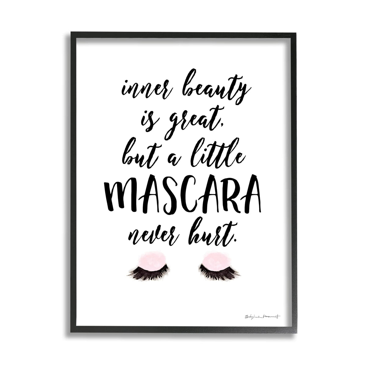 Stupell Industries A Little Mascara Never Hurt Phrase Glam Lashes Beauty & Personal Care Stupell Industries