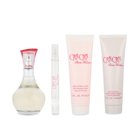 Paris Hilton Can Can For Women - 4 Piece Gift Set - 3.4 Oz Eau De Parfum Spray, 0.34 Oz Eau De Parfum Spray, 3.0 Oz Body Lotion, 3.0 Oz Shower Gel Beauty & Personal Care Paris Hilton