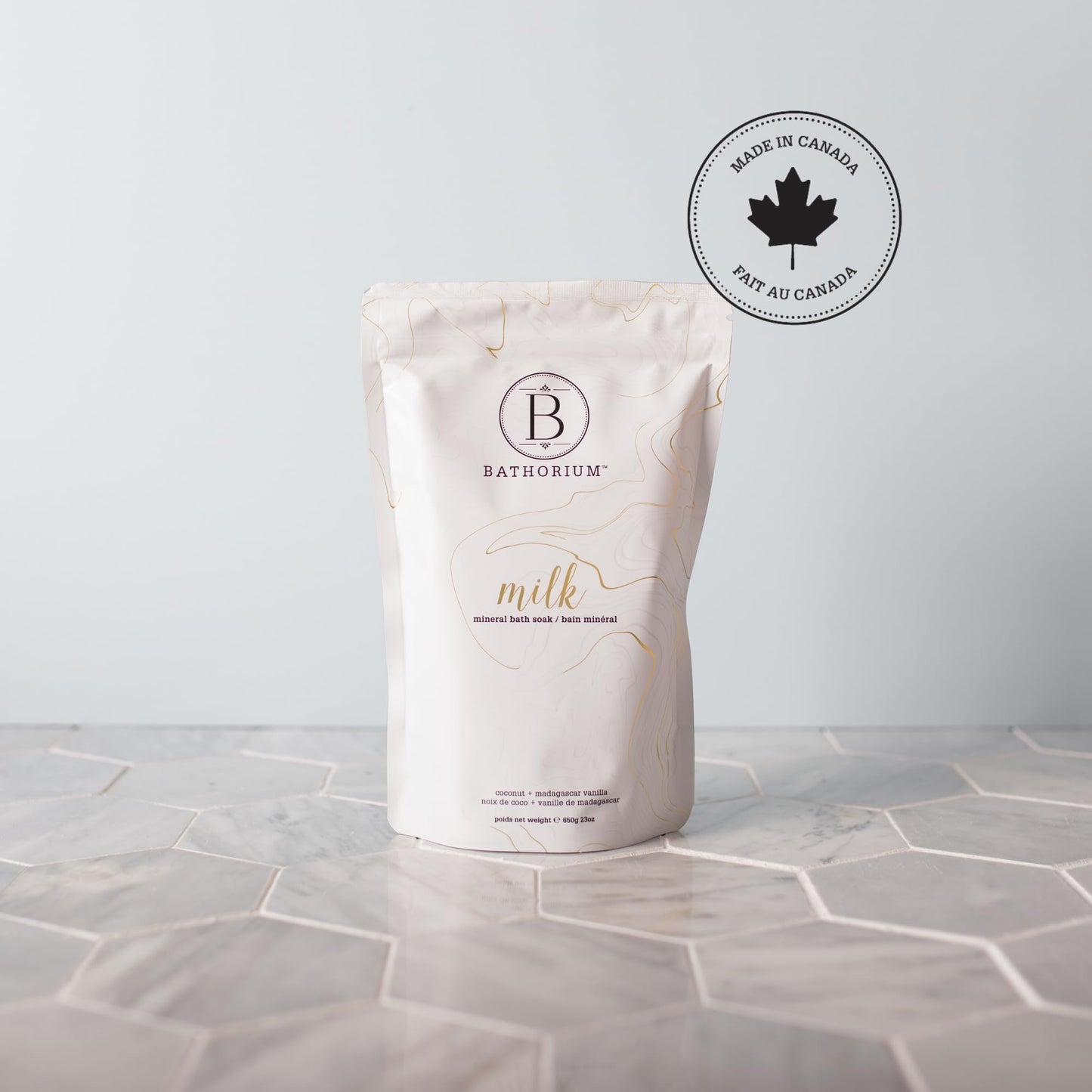 Bathorium Milk Mineral Bath Soak, Made with Coconut, Dead Sea Salt & Vanilla Bean CO2, Ideal for Hydration, pH Balanced Coconut Scented Bath Soak Beauty and Personal Care Bathorium