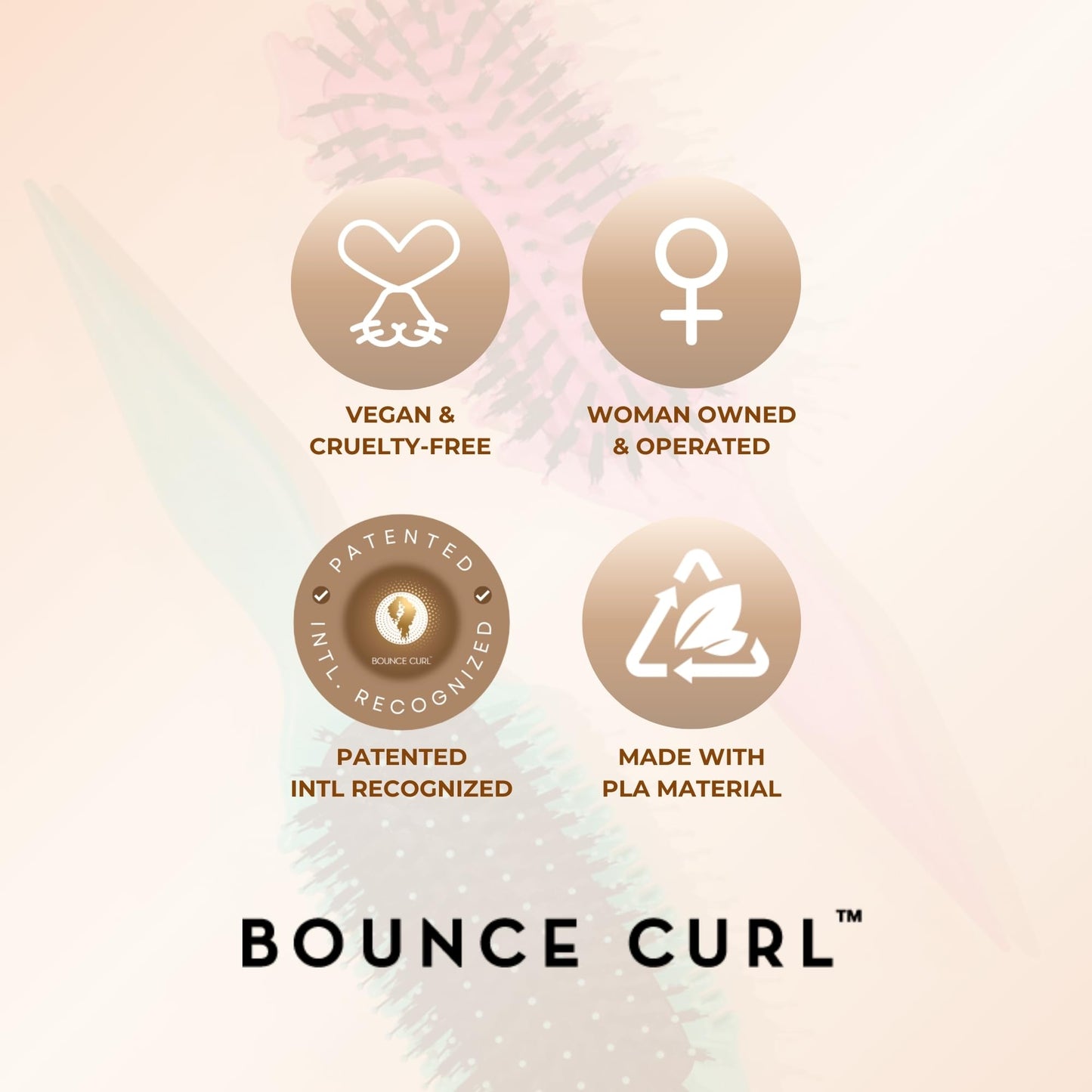 Bounce Curl Define EdgeLift Brush, 5-in-1 Tool for Effortlessly Defined Curls, Waves & Coils, Reduces Frizz - Tan Beauty and Personal Care Bounce Curl