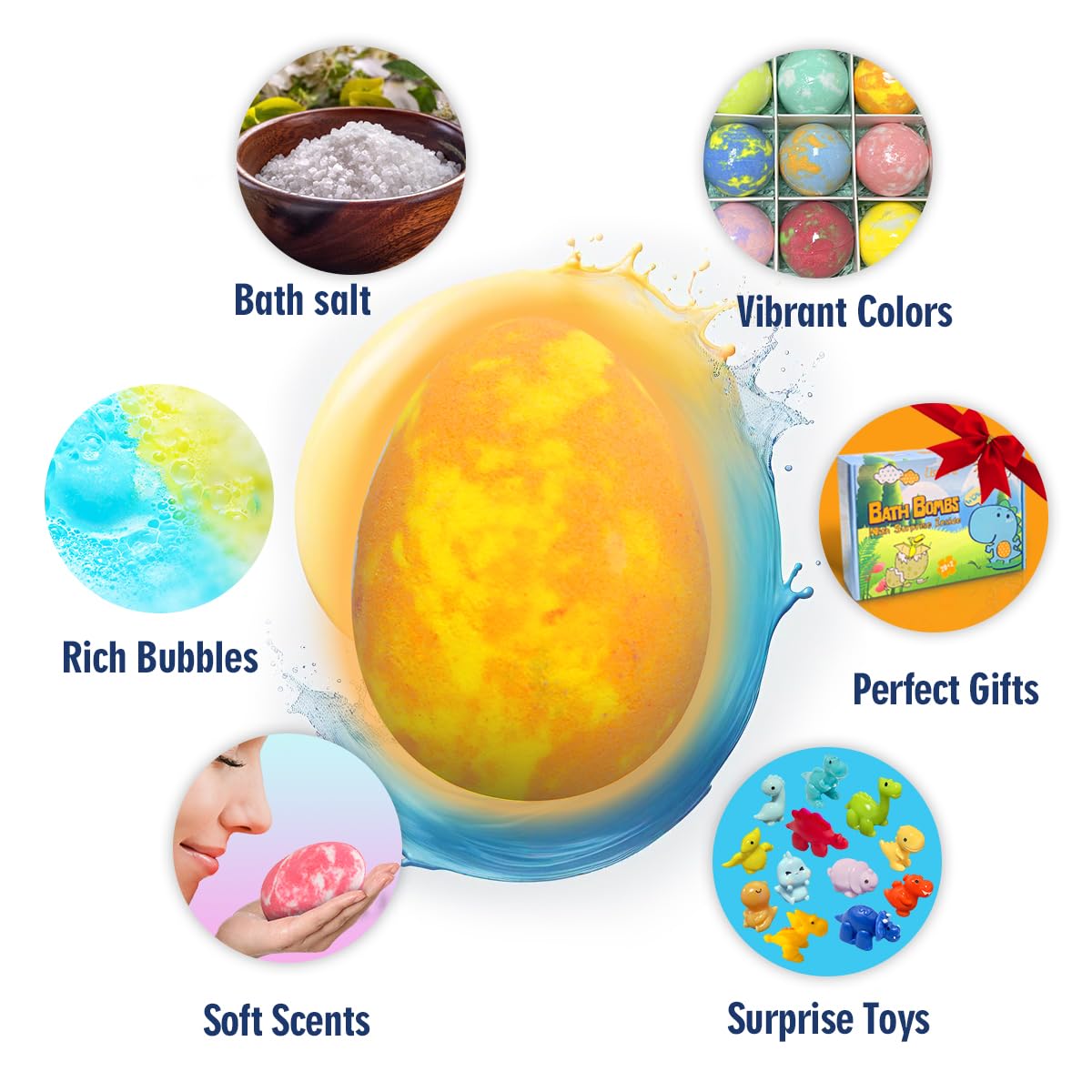 Bath Bombs for Kids with Surprise Toys Inside, 12 Pack Dinosaur Bath Bombs with Dino Toy & Suction Cup Bath Toys, Birthdays Gifts for Boys Girls Beauty and Personal Care Lisotera