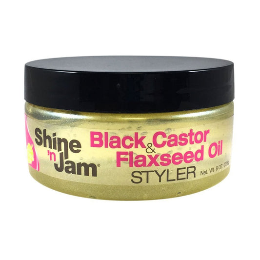 AMPRO Shine'n Jam Black Castor & Flax Oil Gel, 8oz, 8 Ounce Beauty & Personal Care AmPro
