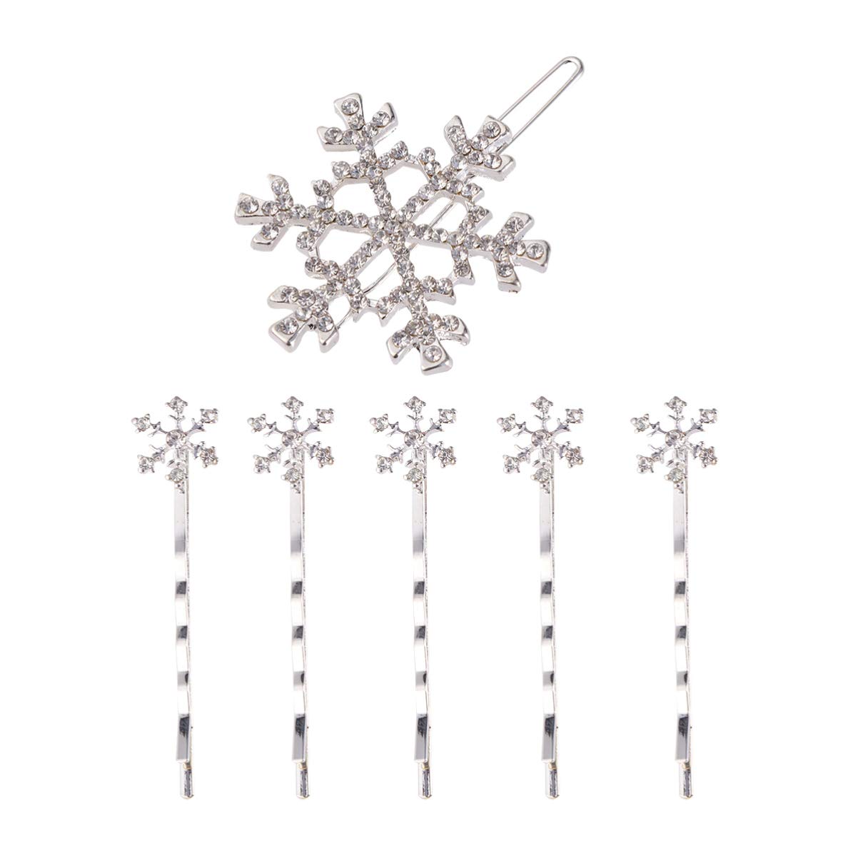 Beaupretty 6 Pieces Rhinestones Snowflake Hair Clips Winter Snowflake Hairpins Snowflake Bobby Pins Wedding Hair Clips Barrettes Christmas Hair Beauty & Personal Care Beaupretty