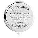 GAOLZIUY Daughter Gifts from Mom, Silver Daughters Compact Mirror, Birthday Gifts for Daughter from Mother for Daughters Birthday, Graduation Wedding Beauty & Personal Care GAOLZIUY
