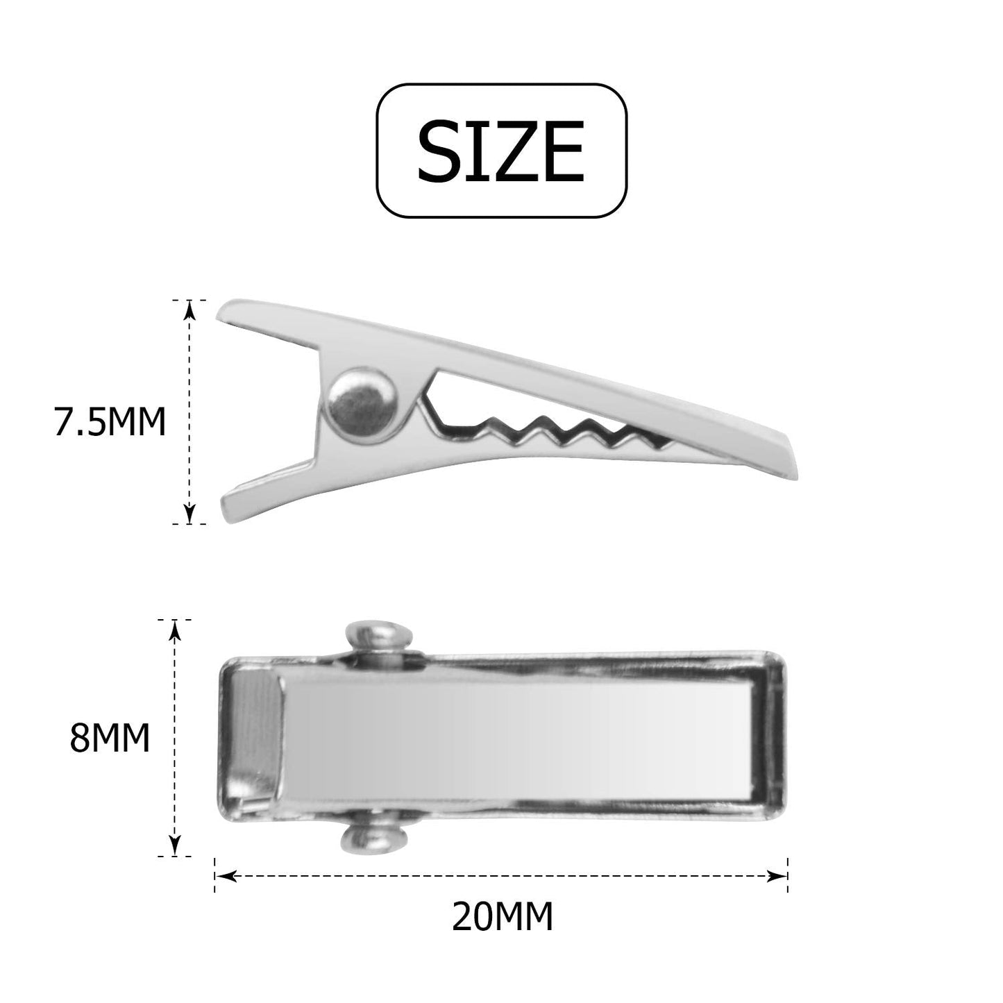 Alligator Hair Clips, 100pcs 2cm Single Prong Duckbill Hair Clips with Teeth Flat Top Crocodile Hair Pins Barrette for Hairbow Accessory Crafts Beauty & Personal Care Hendevl