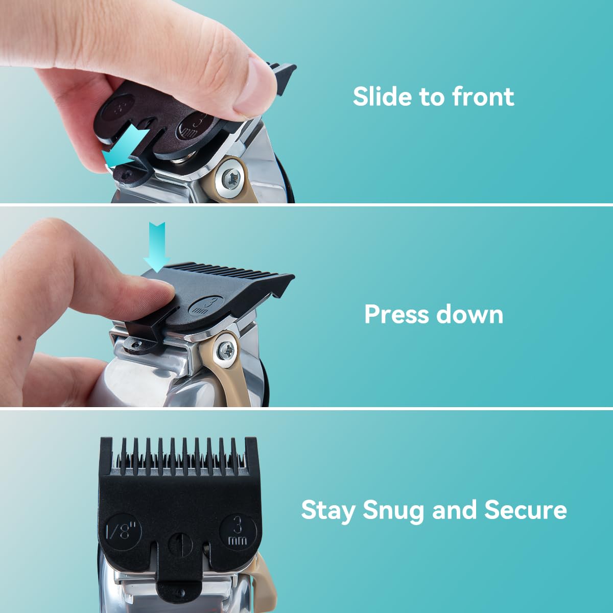 Clipper Guards Set Compatible with Wahl Clippers (Not for All Models), Clipper Guides Replacement - 1/16" to 1", 10 Piece Set, Black Color Beauty and Personal Care LAVEST