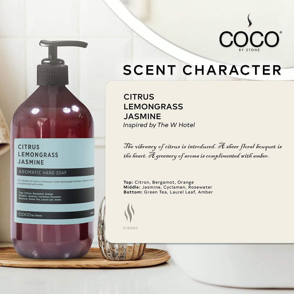 COCO by Stone 16oz Hand Soap (Citrus | Lemongrass | Jasmine Inspired by The W Hotel) - Bright Castile Cleanser with Zesty Floral Notes and Lasting Beauty & Personal Care COCO by Stone