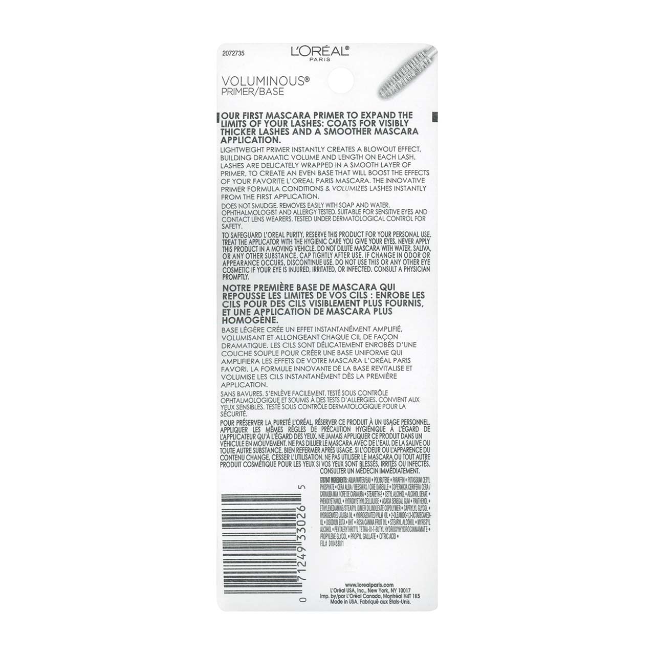 L'Oreal Paris Voluminous Primer Mascara, White Primer, 0.24 fl. oz. Beauty & Personal Care L'Oreal Paris