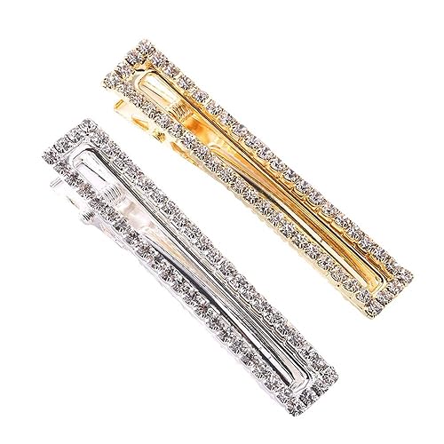Gold & Silver Crystal Metal Alligator & Duckbill Hair Clips - Rhinestone Stylish Barrettes with Teeth - Hair Pins & Bobby Pins - Slide for Women Beauty & Personal Care DAONACO