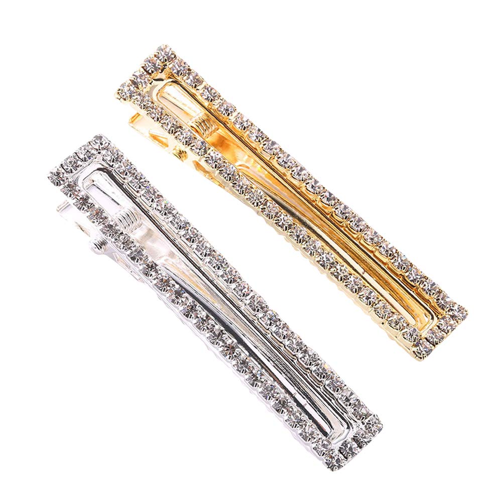 Gold & Silver Crystal Metal Alligator & Duckbill Hair Clips - Rhinestone Stylish Barrettes with Teeth - Hair Pins & Bobby Pins - Slide for Women Beauty & Personal Care DAONACO