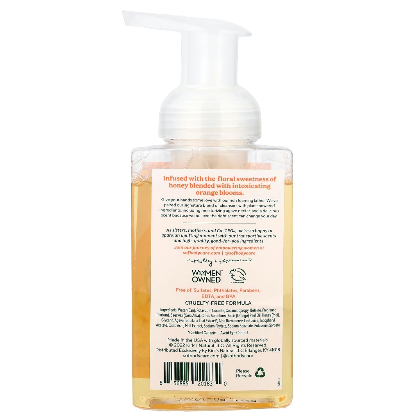 South Of France Foaming Hand Wash With Hydrating Organic Agave Nectar Orange Blossom Honey, 8 Oz Beauty & Personal Care South Of France